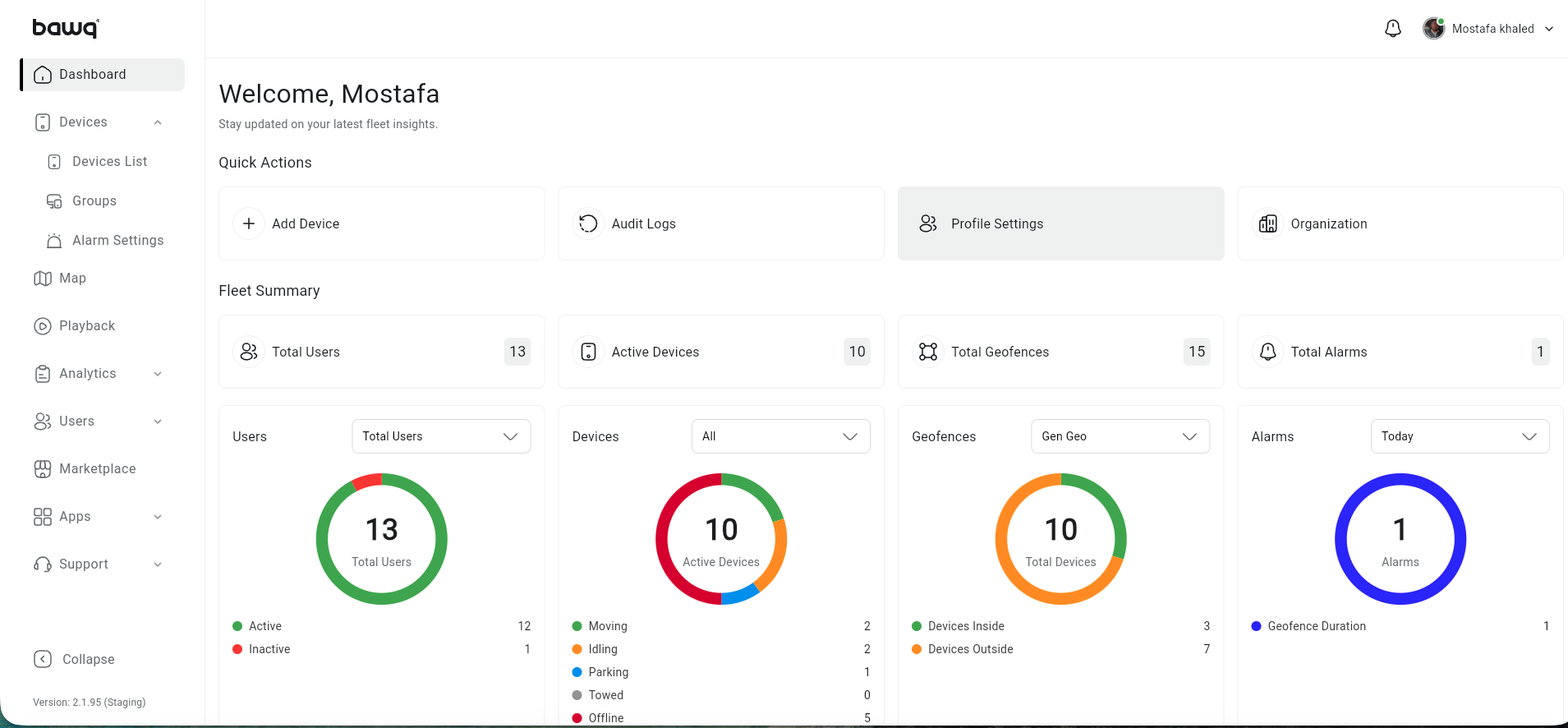 تطوير نظام BAWQ لتتبع المركبات وإدارة الأسطول